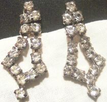 1930s or 40s Clear Rhinestone Screwback Earrings