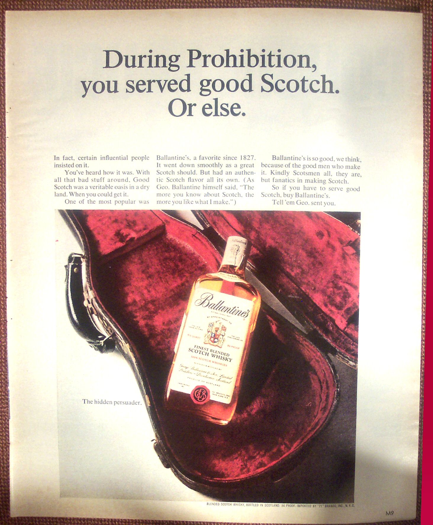 1967 Ballantines Scotch Whiskey
