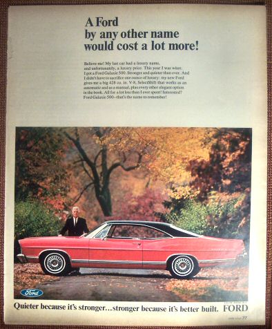 1967 Ford Galaxie 500 and Rex Flex Shoes Ads