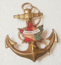 Brass Anchor of Hope, Guilloche Leaf Pin