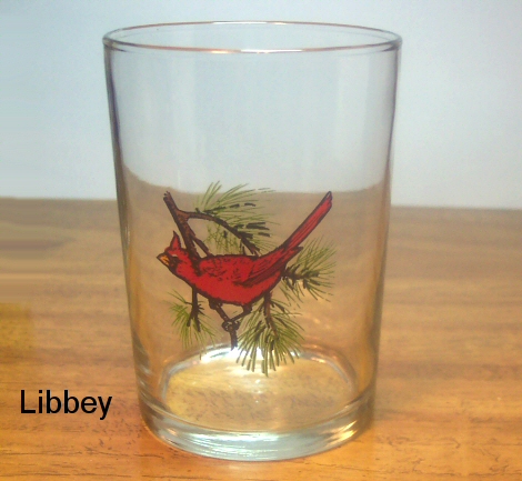 Libbey Cardinal in Pine Branches Drinking Glass