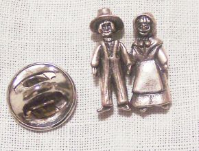 Ballou Figural Amish Couple Lapel Pin