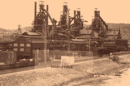 Bethlehem Steel Blast Furnaces Photo - Sepia