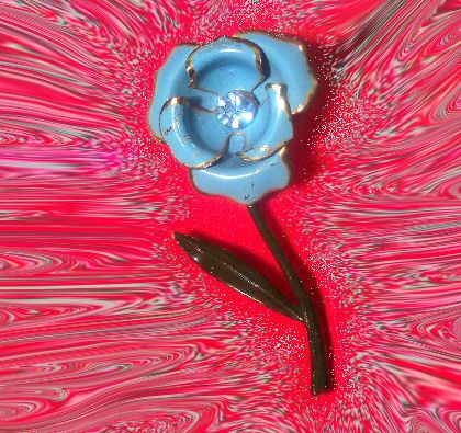 Blue Enamel Flower Pin