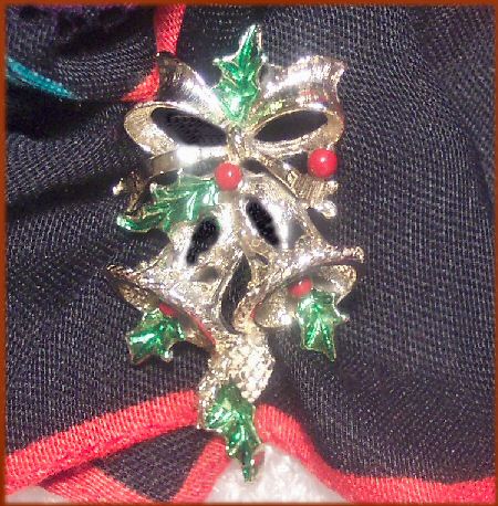 Gerry's Enameled Christmas Bell Pin