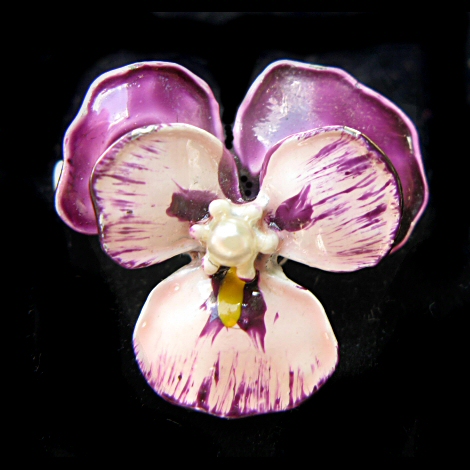 Hand Painted Pansy Scatter Pin