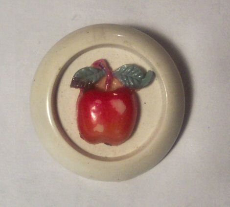 Handpainted Realistic Apple Button