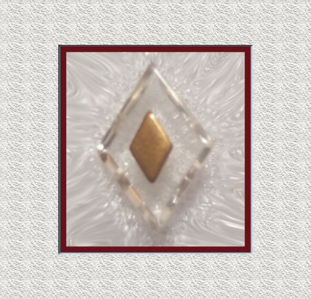 Lucite and Brass Diamond-Shape Button