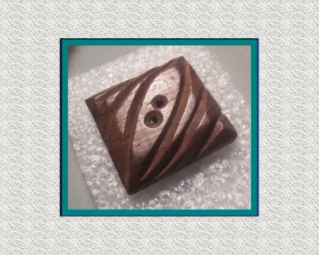 Square Carved Wood Button