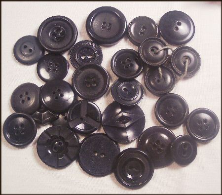 Two Dozen Plus Black Buttons