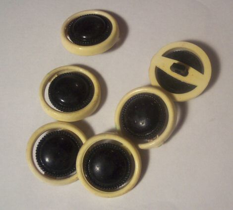 Black and Cream Vintage Push-Through Buttons