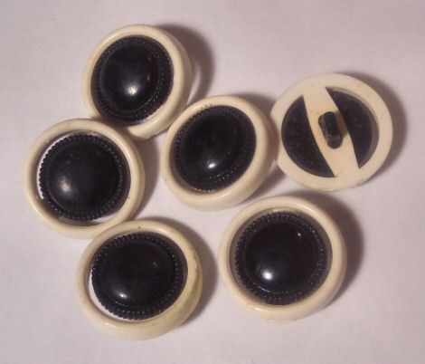Black and White Plastic Push-Through Buttons