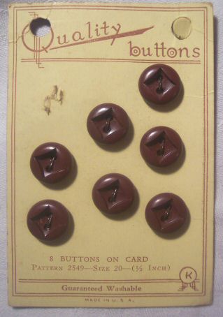 Vintage Buttons on Original Quality Card