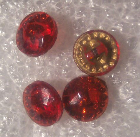 Dainty and Diminutive Red Glass Button Set