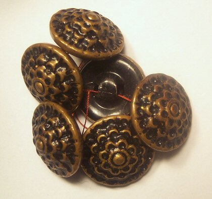Enameled Brass 2-Part Floral Buttons