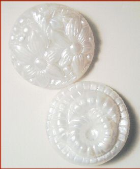 Large Vintage White Molded Buttons