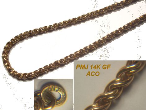 14K GF Rope Chain Necklace