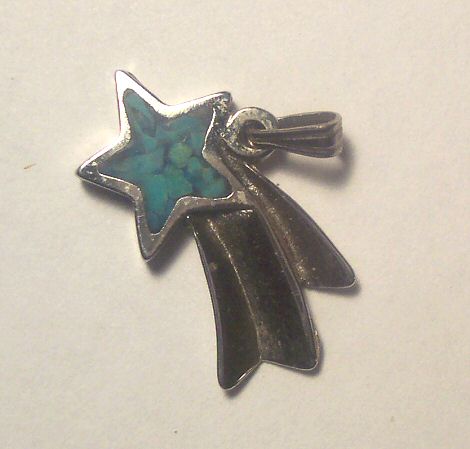 Inlaid Turquoise Shooting Star Charm