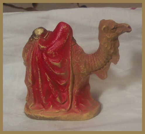 Waxed Plastic Celluloid Camel Figurine for Putz