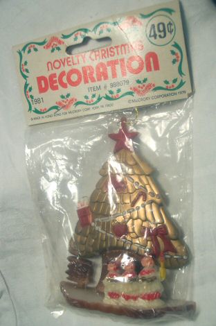 1981 Celluloid Tree and Choir Christmas Decoration