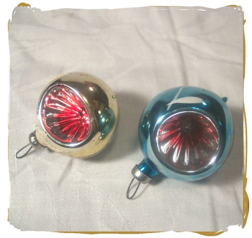 Mini Blown Glass Painted Reflector Ornaments