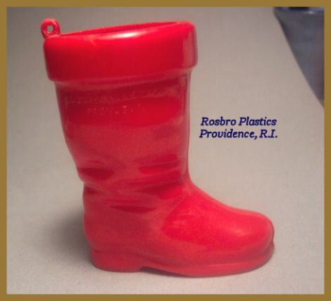 Rosbro Plastics Christmas Boot Candy Container