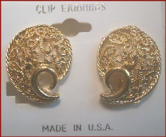 Contemporary Filigree Clip Earrings