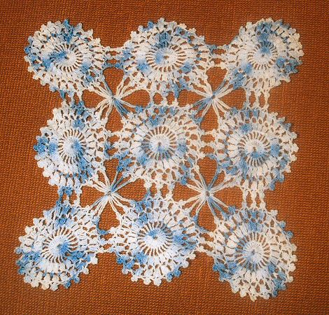 Blue Variegated Crochet Doily