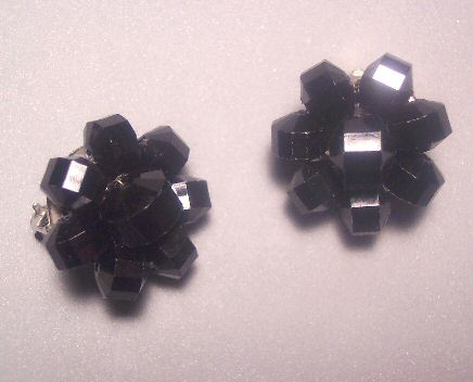 Black Plastic Bead Earrings