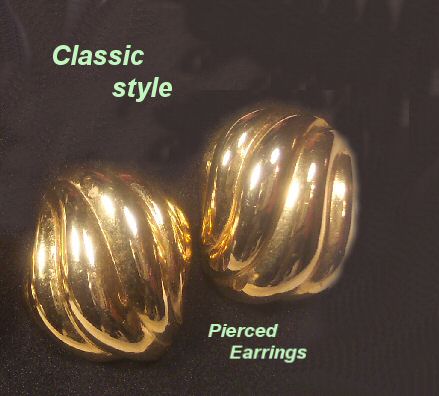 Vintage Classic Style Pierced Earrings