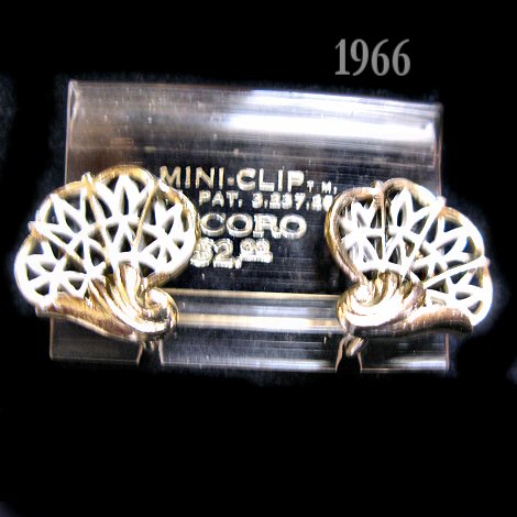 Coro Enameled Mini-Clip Fan Earrings