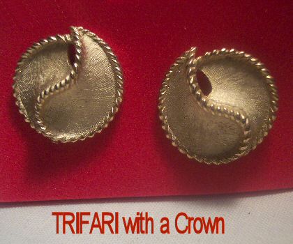 Trifari Swirl Earrings
