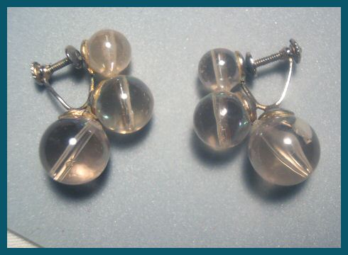 Triple Bead Lucite Earrings