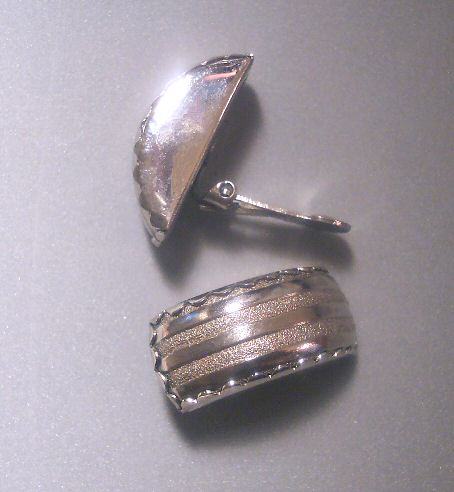 Curved Silver Metal Earrings