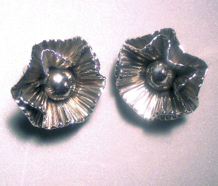 Pleated Flower Earrings