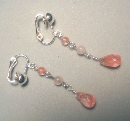 Salmon Pink Drop Earrings