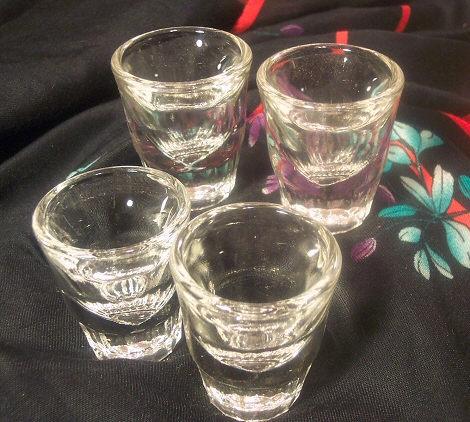 Set of 4 Federal Glass Shot Glasses <b>HOLD</b>