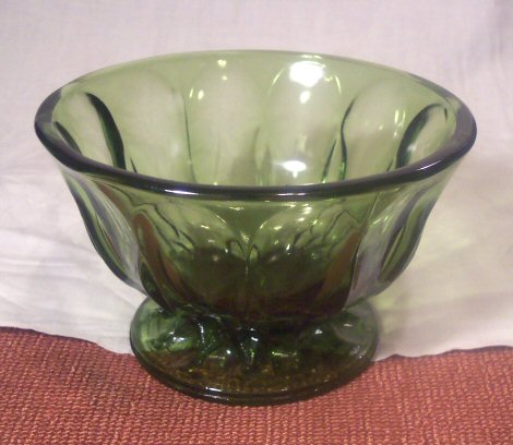 Footed Forest Green Bowl