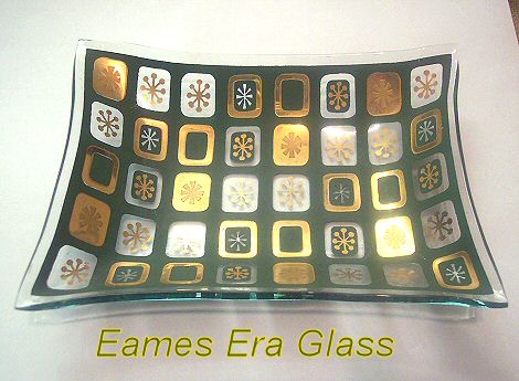 SOLD?? Eames Era Painted Glass Tray