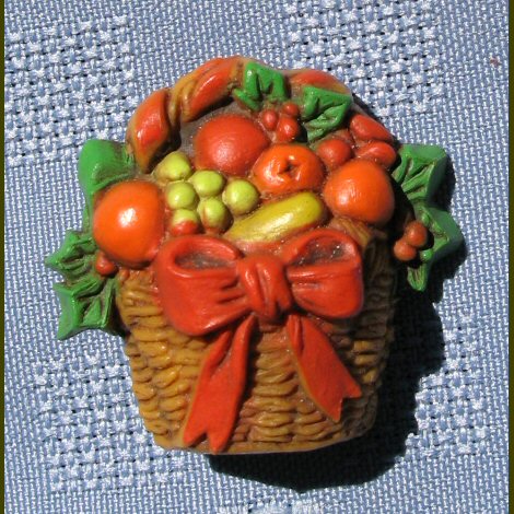 Hallmark Cards Holly and Fruit Basket