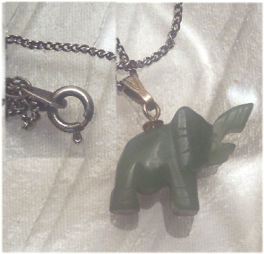 Hand Carved Jade Elephant Necklace