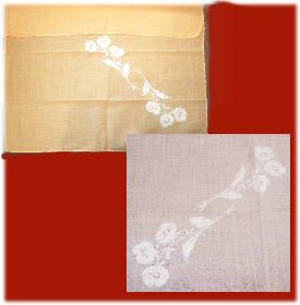 Two Floral Satin Stitch Embroidered Hankies