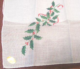 Made in Switzerland Christmas Holly Hanky