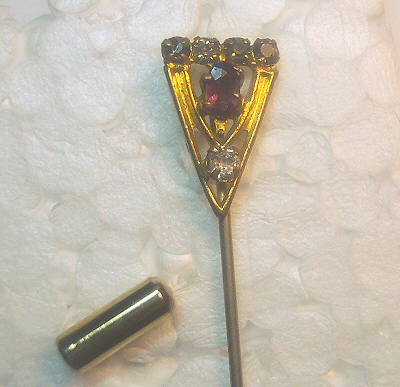 Gilt and Rhinestone Stick Pin