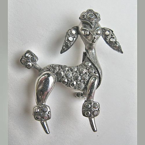 Marcasite Poodle Pin
