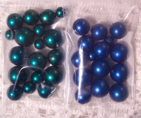 Vintage Plastic Beads - Green or Blue