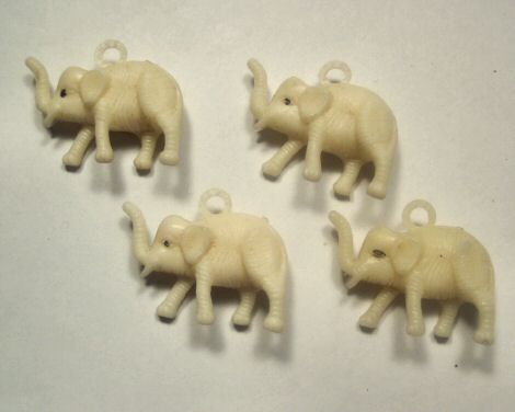 Plastic Elephants from Vintage Jewelry