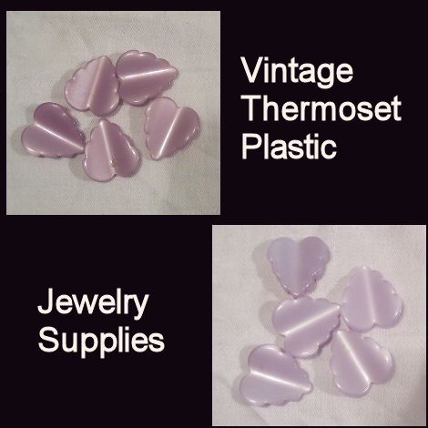 Thermoset Plastic Ruffled Hearts for Jewelry Making
