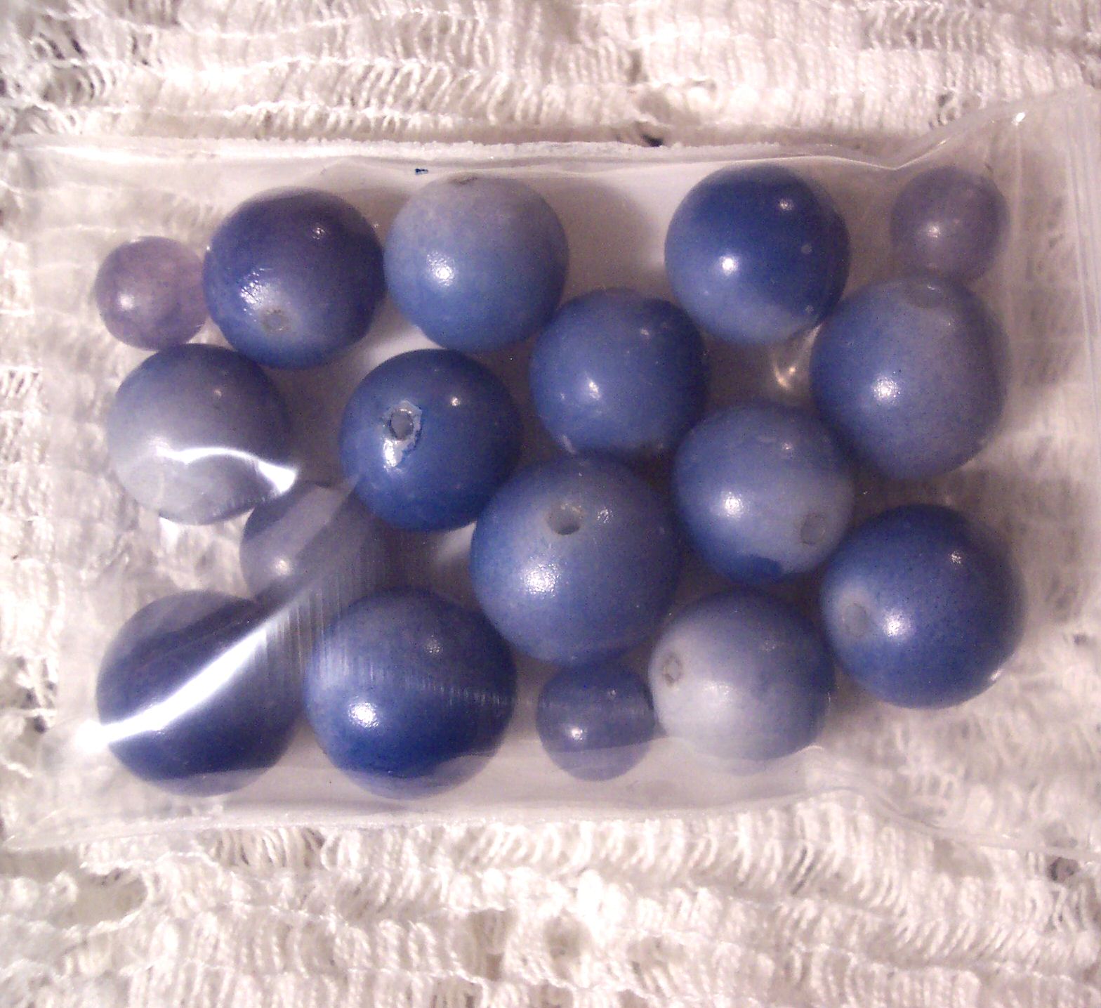 Two-tone Periwinkle Blue Plastic Beads