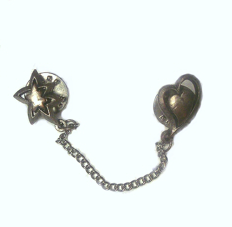 Ballou Heart and Star Collar Pins on Chain